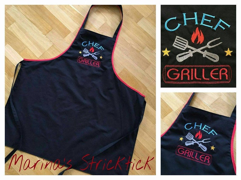 Stickdateien Griller Set Nr. 1, Grillen, 28 Dateien, Grill Chef Fleisch Grillen BBQ Steak, Party, Bier, embroidery files RockQueenEmbroidery Bild 4