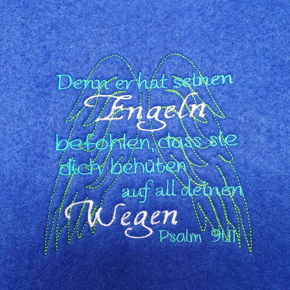 Stickdatei Spruch Psalm Engel Religion Konfirmation Kommunion Etsy