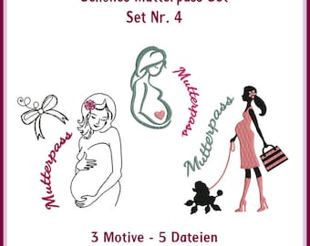 Embroidery files for the maternity record book as an ITH set for creative "big" girls - Mamamia pattern collection Baby Birth
