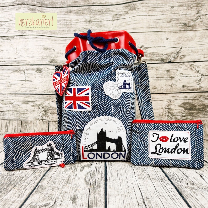 Embroidery files London Love England with Tower Bridge image 6