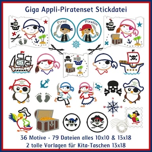 Stickdateien Piraten Insel für kreative Projekte - Set mit 36 einzigartigen Motiven ab 10x10 Rahmen!