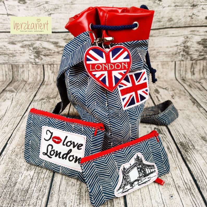 Embroidery files London Love England with Tower Bridge image 9