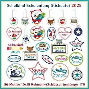 Ensemble de fichiers de broderie pour la rentrée scolaire – Motifs mignons pour le premier jour d’école !