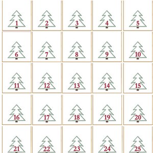 Stickdateien Weihnachten ITH Adventskalender W26 Anhänger 10x10 Set in the hoop Advent Kalender image 3