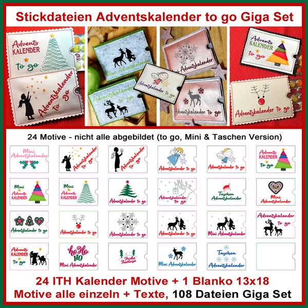 Stickdateien Adventskalender to go: Gestalten Sie individuelle Hüllen im ITH-Stil für Ihren Mini-Adventskalender!