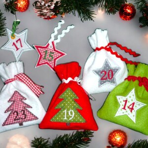 Stickdateien Weihnachten ITH Adventskalender W26 Anhänger 10x10 Set in the hoop Advent Kalender Bild 10