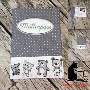 Stickdateien Set-Nr 1 Mutterpass U-Heft 20x, Impfpass ovale Schilder Buttons, Bär, Vogel, Anker, Mutter, Baby, Mama Pass RockQueenEmbroidery Bild 10