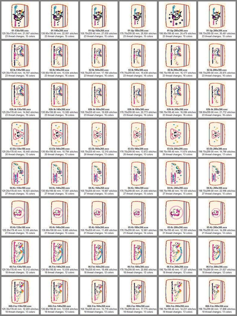 Stickdateien ITH Einhorn Taschen 48 Dateien in the hoop zipper bag Reißverschuß Tasche embroidery files RockQueenEmbroidery Bild 2