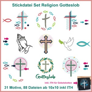 Stickdatei Religion für Gotteslob, Taufe, Kommunion, Konfirmation oder Hochzeit. Bild 1