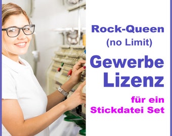 Commerciële licentie voor het commerciële gebruik van een set Rock-Queen-borduurbestanden (Set No-Limit Commercial License Upgrade)