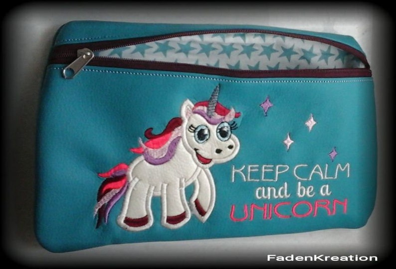 Stickdateien ITH Einhorn Taschen 48 Dateien in the hoop zipper bag Reißverschuß Tasche embroidery files RockQueenEmbroidery Bild 8