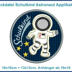 Embroidery file school child astronaut application button school start of school first day of school first class start of school RockQueenEmbroidery