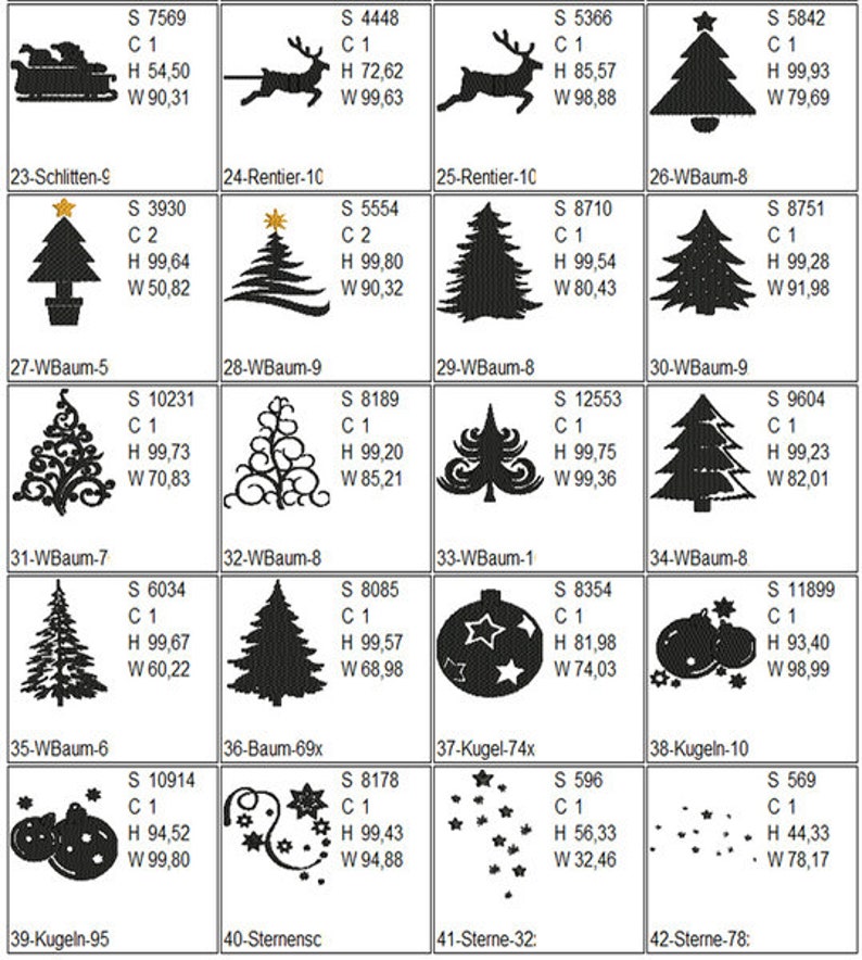 Stickdateien Giga-Weihnachtsset: Verwandle dein Zuhause in ein winterliches Märchenland Mit 44 Dateien kannst Du kreativ werden. Bild 3