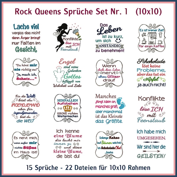 Stickdatei sprüche Etsy.de