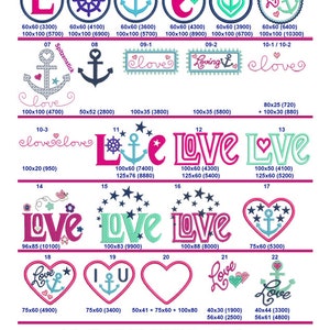 Stickdateien Anker Herz Liebe Love Hafenliebe, Applikationen, 63 Stickdateien, Schrift, Steuerrad, ab 10x10, RockQueenEmbroidery Bild 3