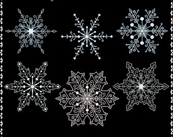 Stickdateien 36 Dateien Schneeflocken Set 2 Eiskristalle Schnee Flocken Winter Weihnachten snow crystals 10x10 bis 20x30 RockQueenEmbroidery