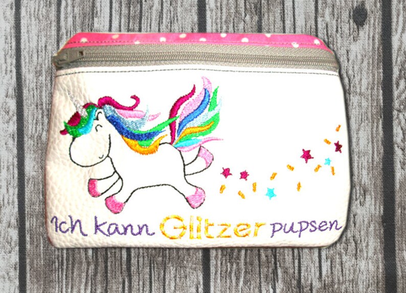 Stickdateien ITH Einhorn Taschen 48 Dateien in the hoop zipper bag Reißverschuß Tasche embroidery files RockQueenEmbroidery Bild 9