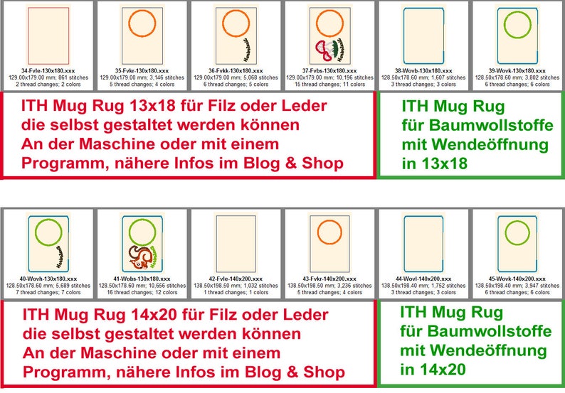 Herbstzauber Stickdatei Set: ITH-MugRug und Applikationen. Kreativ für Tassen, Taschen & Kleidung. 45 Motive image 3