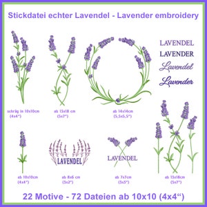 Delicate embroidery file &quot;Real Lavender&quot; - Comprehensive set for all lavender lovers!