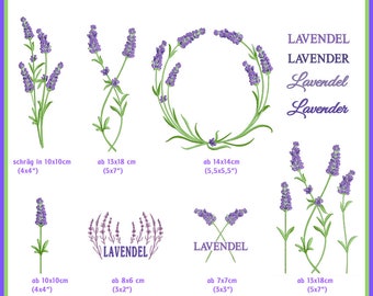 Stickdateien Lavender Lavendel Blumen Gräser Sommer Frühling embroidery files RockQueenEmbroidery