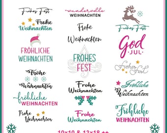 Embroidery file W38: Festive Christmas lettering for creative embroidery projects!