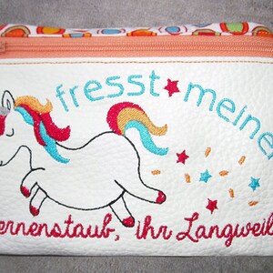 Stickdateien ITH Einhorn Taschen 48 Dateien in the hoop zipper bag Reißverschuß Tasche embroidery files RockQueenEmbroidery Bild 6