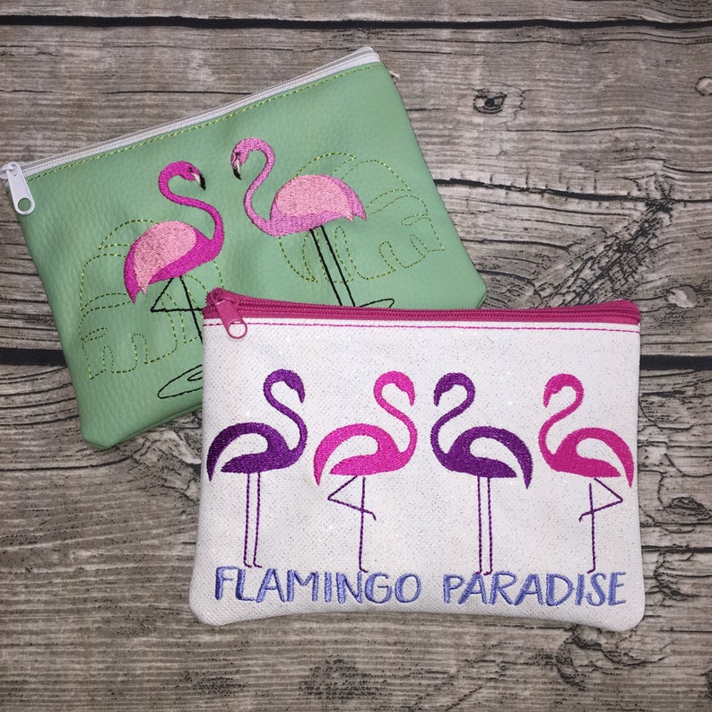 Stickdateien Flamingo Ananas Paradise, ITH Taschen Flamingos, Hibiskus, Sommer Blumen Zitrone, embroidery files RockQueenEmbroidery Bild 7