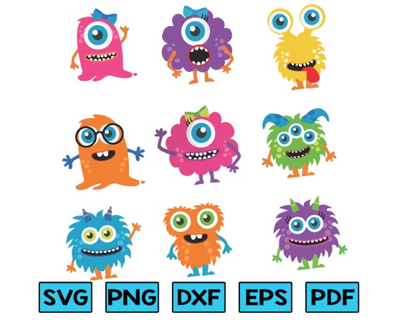 Download Cute Monsters Svg baby monsters SVG File cute monsters | Etsy