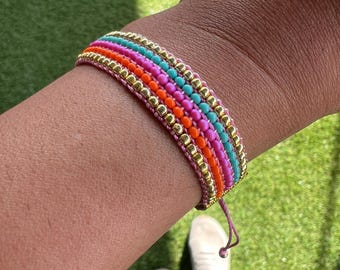 San Antonio Spurs Inspired Beaded Bracelet