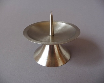 Kerzenständer 9cm silber matt mit großem Dorn