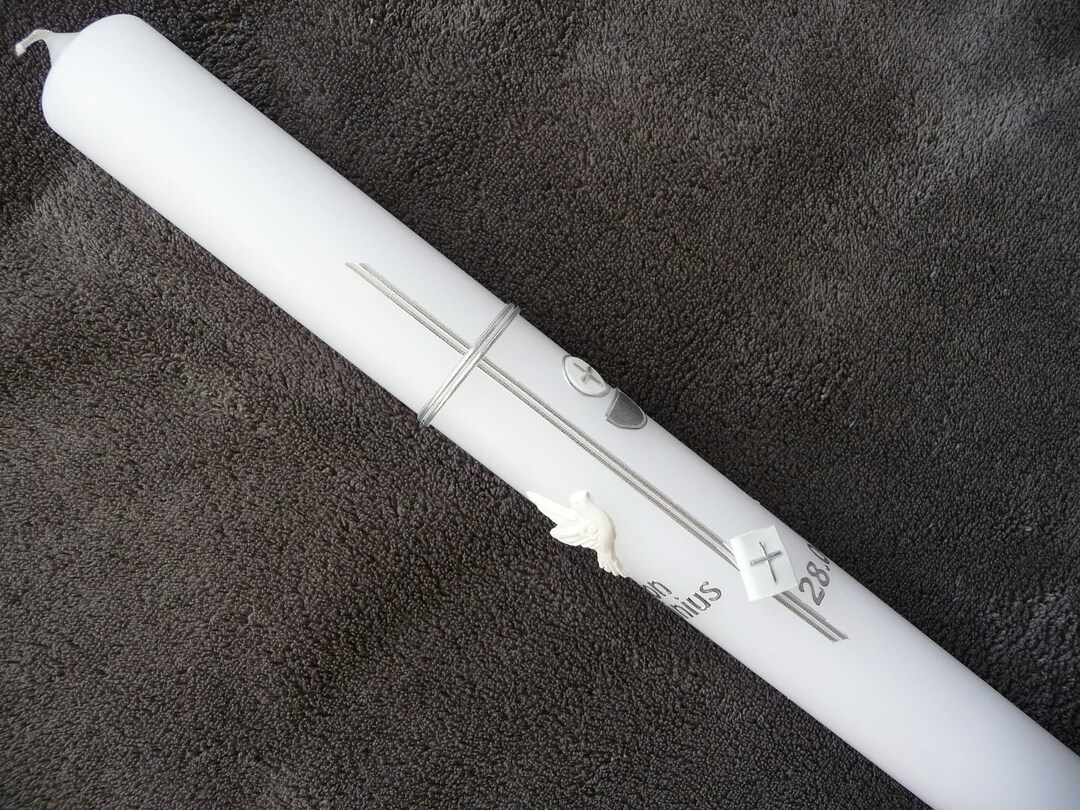 Communion Candle Christening Candle Girl Boy Plain Silver Etsy