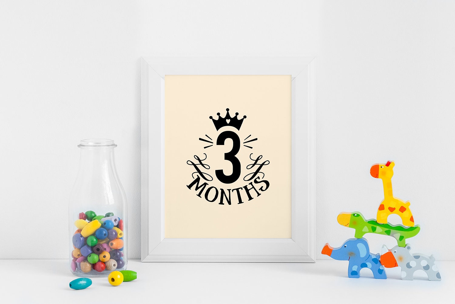 3 Months Svg Monthly Birthday Svg Baby Shirt Cut Design Third Etsy