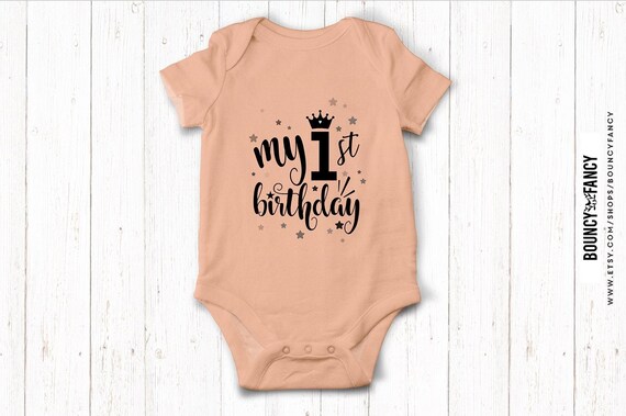Download My First Birthday Svg Cut Files Girl Boy 1st Birthday Onesie Etsy