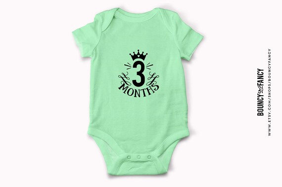 3 Months Svg Monthly Birthday Svg Baby Shirt Cut Design Third Etsy