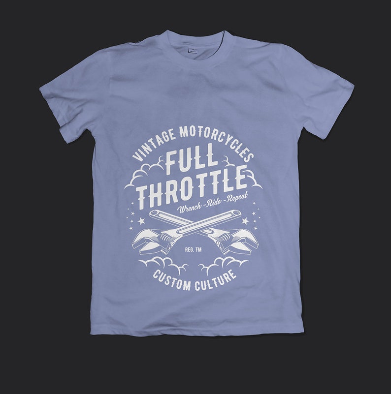 Download Mens Vintage Shirt Svg Designs Motorcycle Full Throttle ...