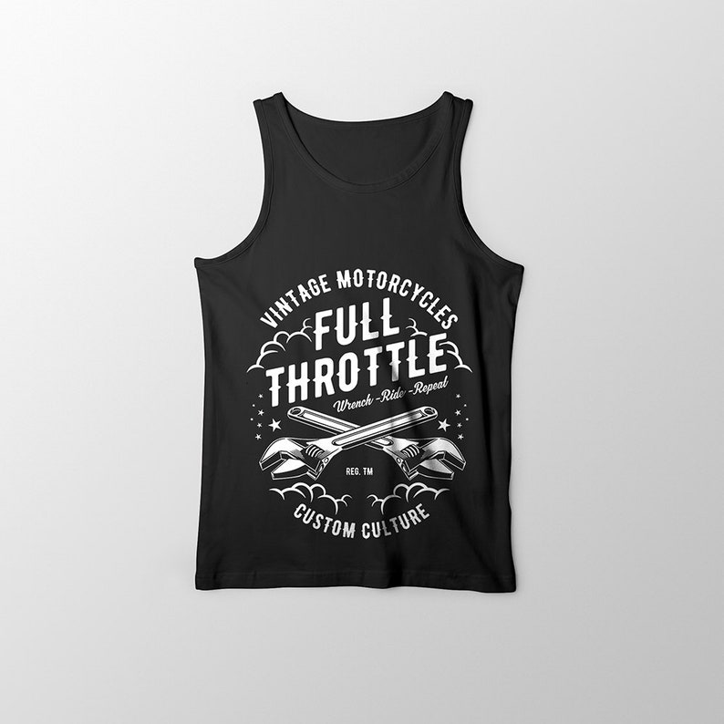 Download Mens Vintage Shirt Svg Designs Motorcycle Full Throttle ...