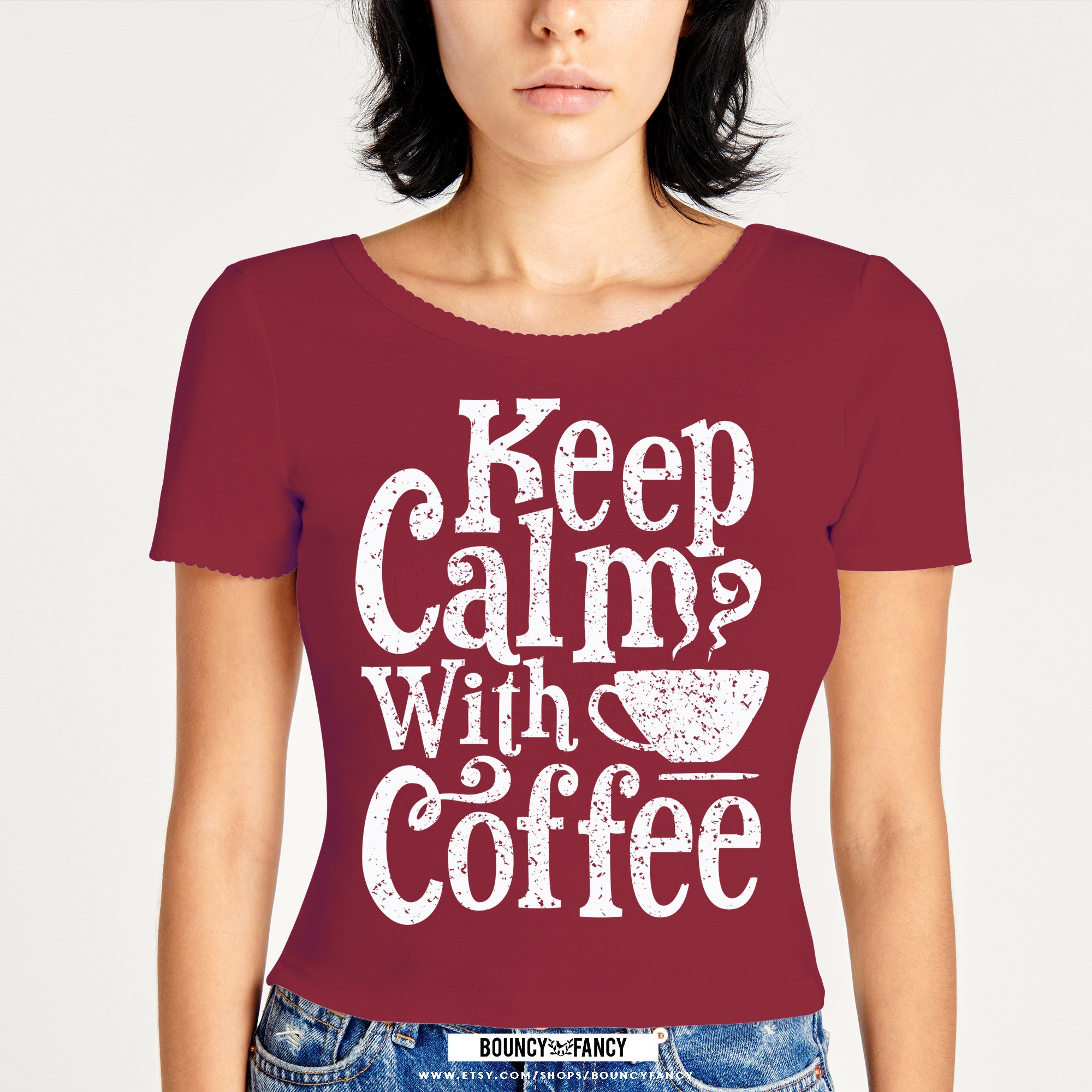 Motivation svg Keep Calm with Coffee Women Shirt Svg. Girl | Etsy