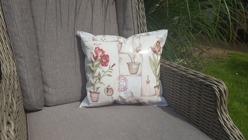 Outdoor Oilcloth Pillow Physalis Great living, garden & lounge decoration in three different sizes image 4