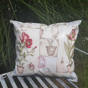 Outdoor Oilcloth Pillow Physalis Great living, garden & lounge decoration in three different sizes image 1