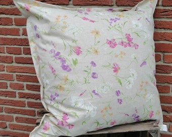 Cushion cover flowers coated cotton - outdoor pillow - lounge pillow