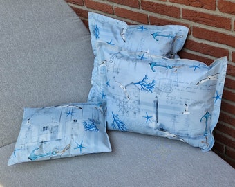 Outdoor cushions - made of oilcloth - Maritime Shabby - Modern living, garden & lounge decoration in three different sizes