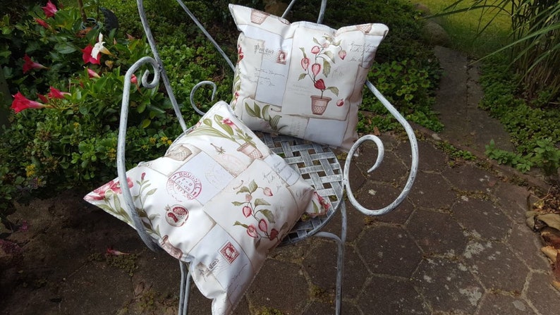 Outdoor Oilcloth Pillow Physalis Great living, garden & lounge decoration in three different sizes image 3