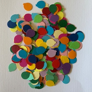 Handgestanztes Konfetti Luftballons, 5g, bunte Mischung, Durchmesser der Ballons 1,6cm
