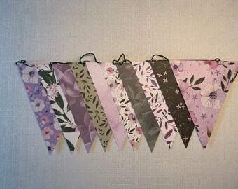 Pennant garland, 1.80 m, green purple succulents