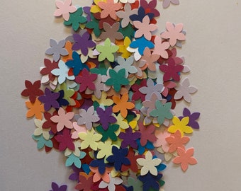 Hand punched confetti, colorful flowers, 5g