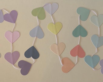 Heart garland 2.5 m, lavender garden