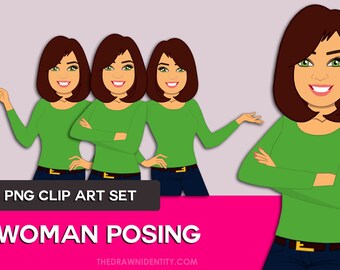 Woman Clip Art | Character Design Illustration Avatar | Woman Portrait | Graphics | Logo for Your Blog Business Web Design Home Office