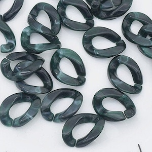 50pcs Acrylic Chain Links Open Link Size 23mmx17mm Plastic Chain Links Chunky Chain Links Twist Links Oval Links (ZKPJ036)