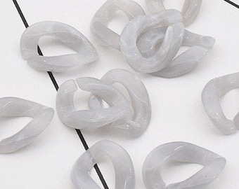 50pcs Acrylic Chain Links Open Link Size 23mmx17mm Plastic Chain Links Chunky Chain Links Twist Links Oval Links (ZKPJ045)