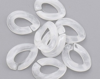 50pcs Acrylic Chain Links Open Link Size 23mmx17mm Plastic Chain Links Chunky Chain Links Twist Links Oval Links (ZKPJ044)